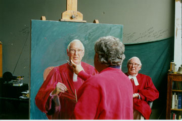 Judge Murphy sitting for his official portrait, painted by Cedric Egeli, 1997.