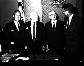 Comptroller Louis L. Goldstein with Governor Tawes and Senator John F. Kennedy