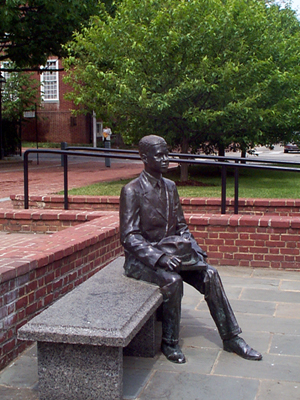 Donald Gaines Murray statue, side view
