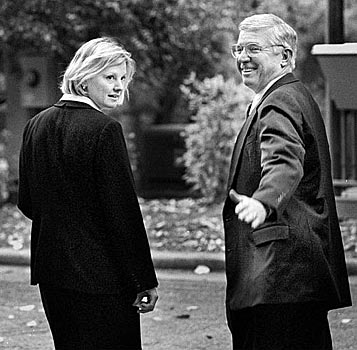 Photo of Governor Glendening and Jennifer Crawford, October 27, 1998