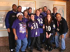 [photo, Baltimore Ravens fans at Maryland State Archives, Annapolis, Maryland]