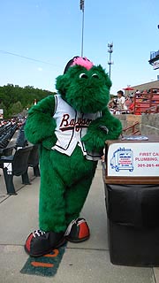 [photo, Louie, Bowie Baysox mascot, Prince George's Stadium, Bowie, Maryland]