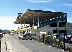 [photo, Grandstand, Timonium Race Track, Maryland State Fairgrounds, 2200 York Road, Timonium, Maryland]
