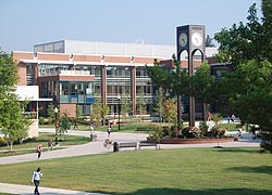 [photo, Clock Tower and  Catherine R. Gira Center for Communications and Information Technology, Frostburg State University, Frostburg, Maryland]