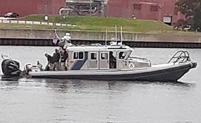 [photo, U.S. Customs & Border Protection boat, Canton Waterfront Park, 3001 Boston St., Baltimore, Maryland.]