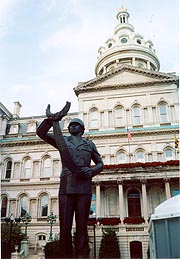 [photo, Negro Heroes of the U.S. Monument, by James E. Lewis (1972), City Hall, 100 North Holliday St., Baltimore, Maryland]