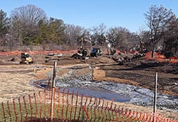 [photo, Stream restoration project of Baltimore County Dept. of Environmental Protection & Sustainability at Lower Gunpowder at Seven Courts Drive and Belair Road, Perry Hall, Maryland]