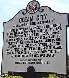 [photo, Historical marker, Ocean City boardwalk, Ocean City, Maryland]