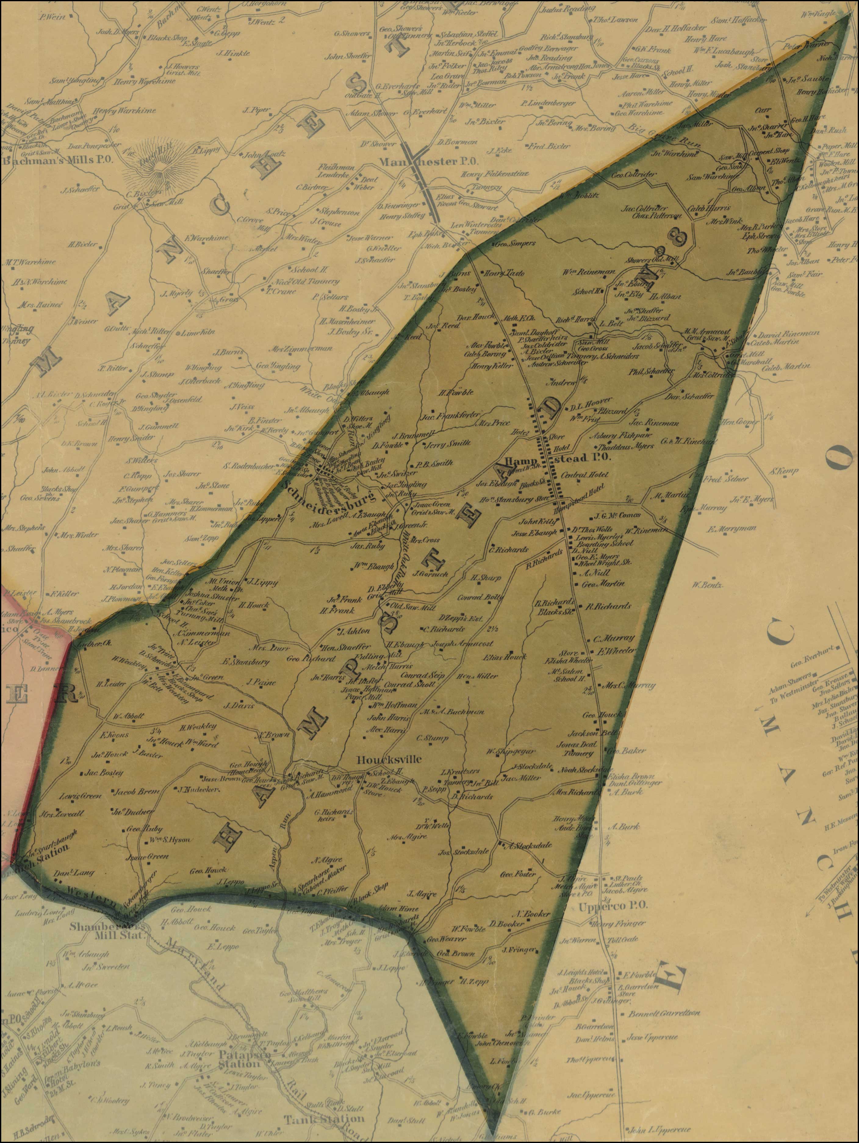 Simon J Martenet Map Of Carroll County 1862 District 8