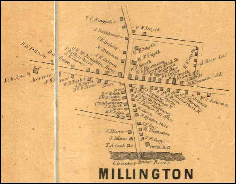 Detail Of Millington From Simon J Martenet Map Of Kent County 1860