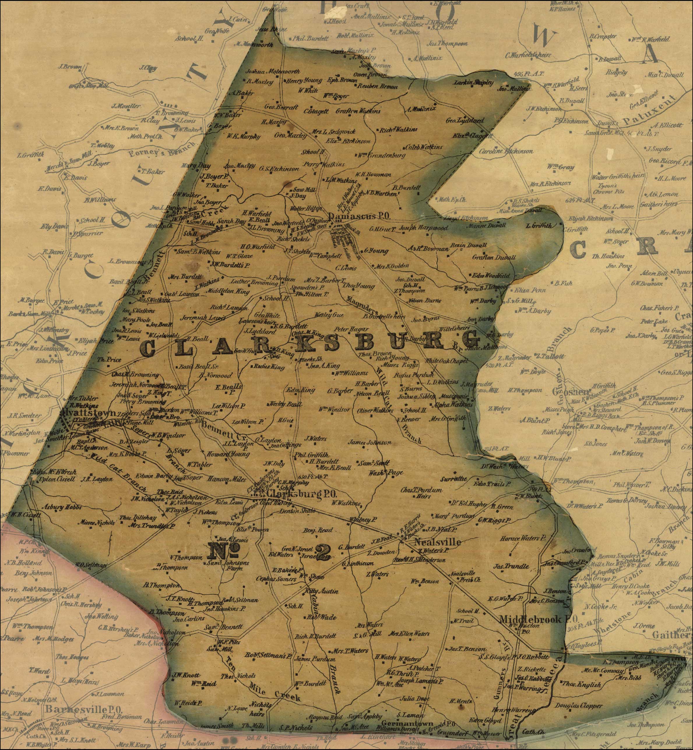 Simon J Martenet Martenet And Bond S Map Of Montgomery County 1865