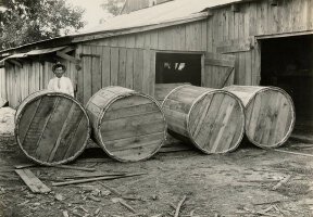 pine tobacco hogsheads filled and ready for shipment,  Waldorf, MD, 1931, MSA SC 3933-1-426