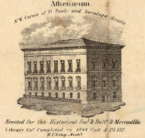 engraving of Athenaeum, Maryland State Archives