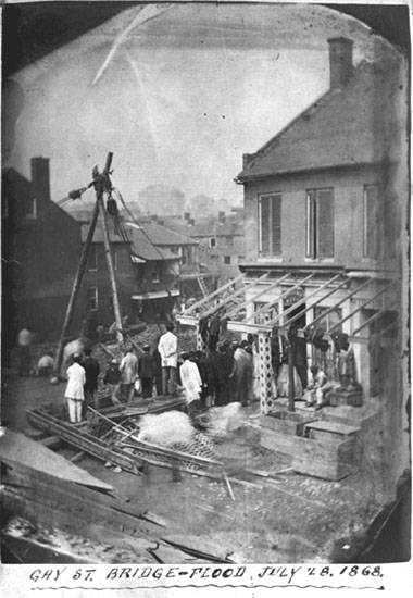 Aftermath of a flood, Baltimore, MD, July 28, 1868