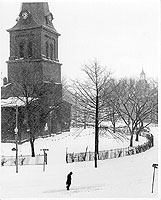 Church Circle in the snow.