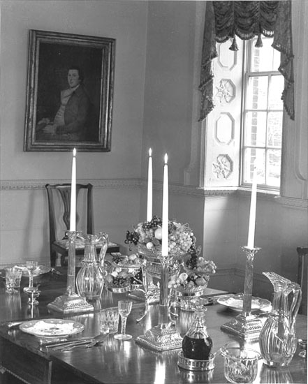 Dining room in the Hammond-Harwood House, 1971
