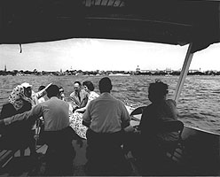 Group of people on a boat tour of Annapolis.