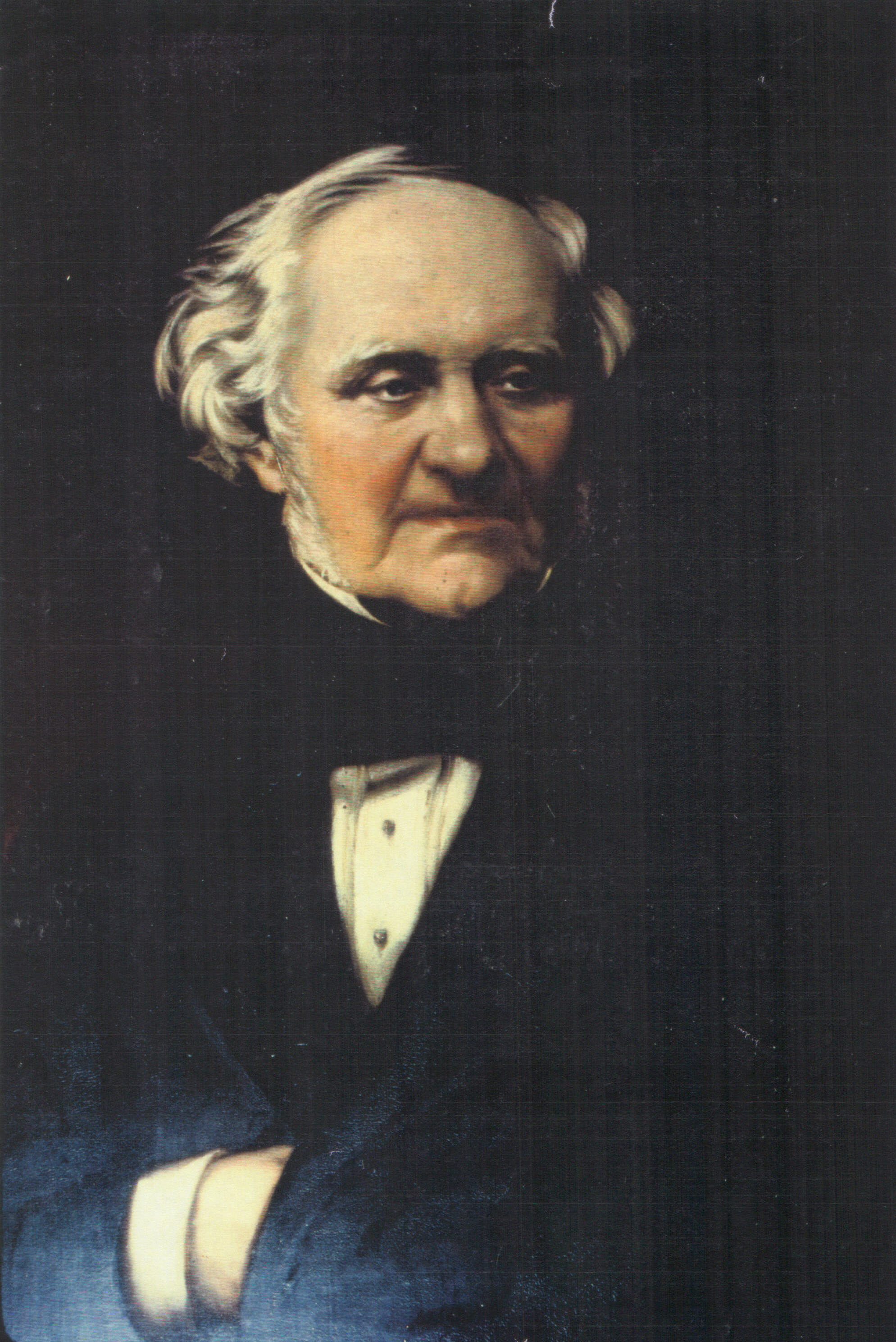 Painted photograph - George Peabody
