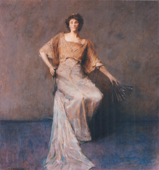 Lady With A Fan by Thomas Wilmer Dewing, American (1851-1938) Gallery Purchase, MSA SC 4680-10-0223