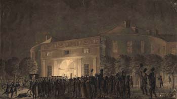 A Crowd Before a Palace at Night 