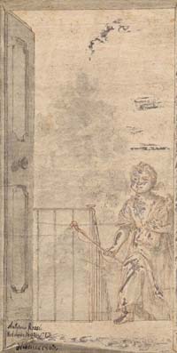 A Girl with a Doll on Steps, Seen Through a Door 