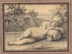 A Putti with a Scroll 