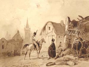 Hussars in a Town