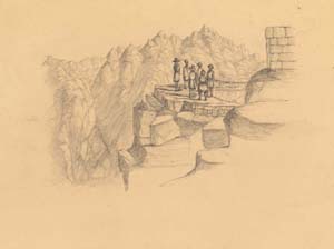 Peninsula of Sinai, Figures on a ledge 9 March 1842.