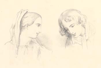 Pair of Head Studies: Young Man and Girl