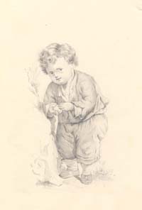Portrait of a Little Boy Holding a Ball 