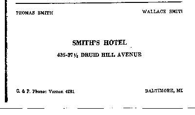 Advertisement for Smith's Hotel