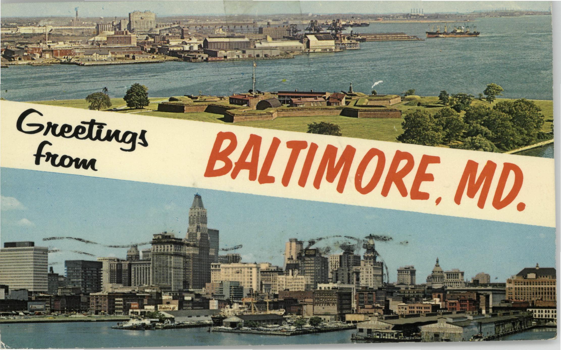 postcard of Downtown Baltimore