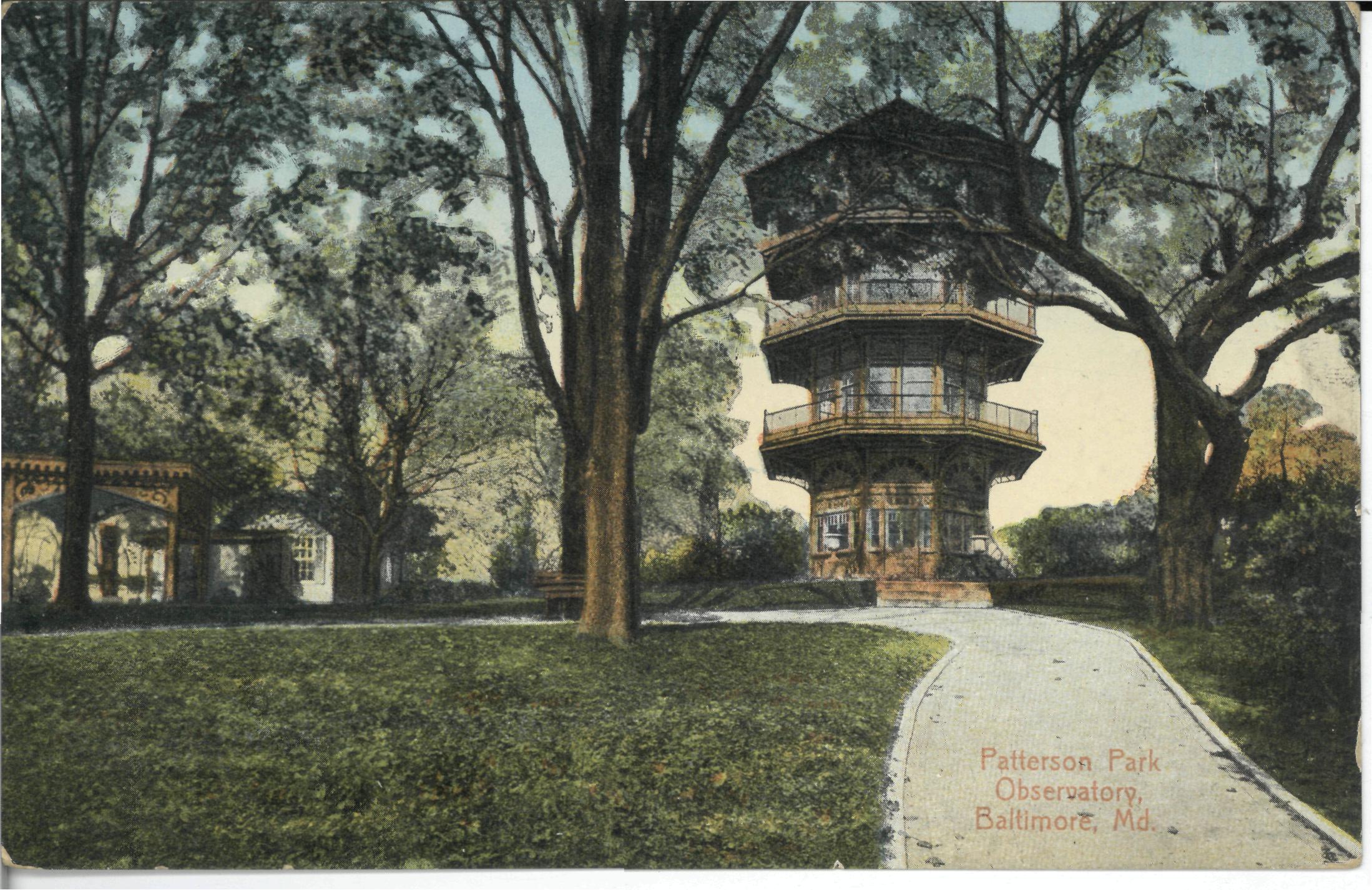 Postcard of Patterson Park Observatory circa 1907