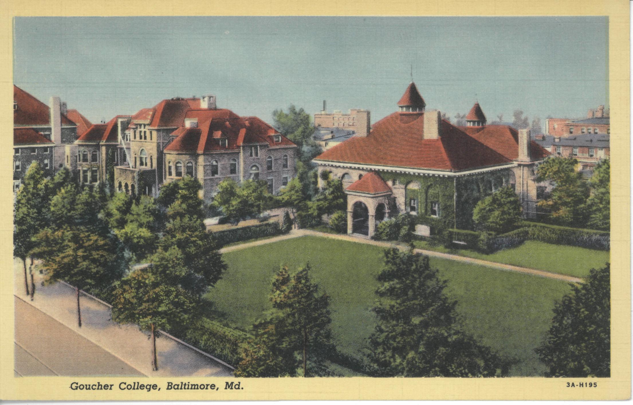 Postcard of Goucher College circa 1940