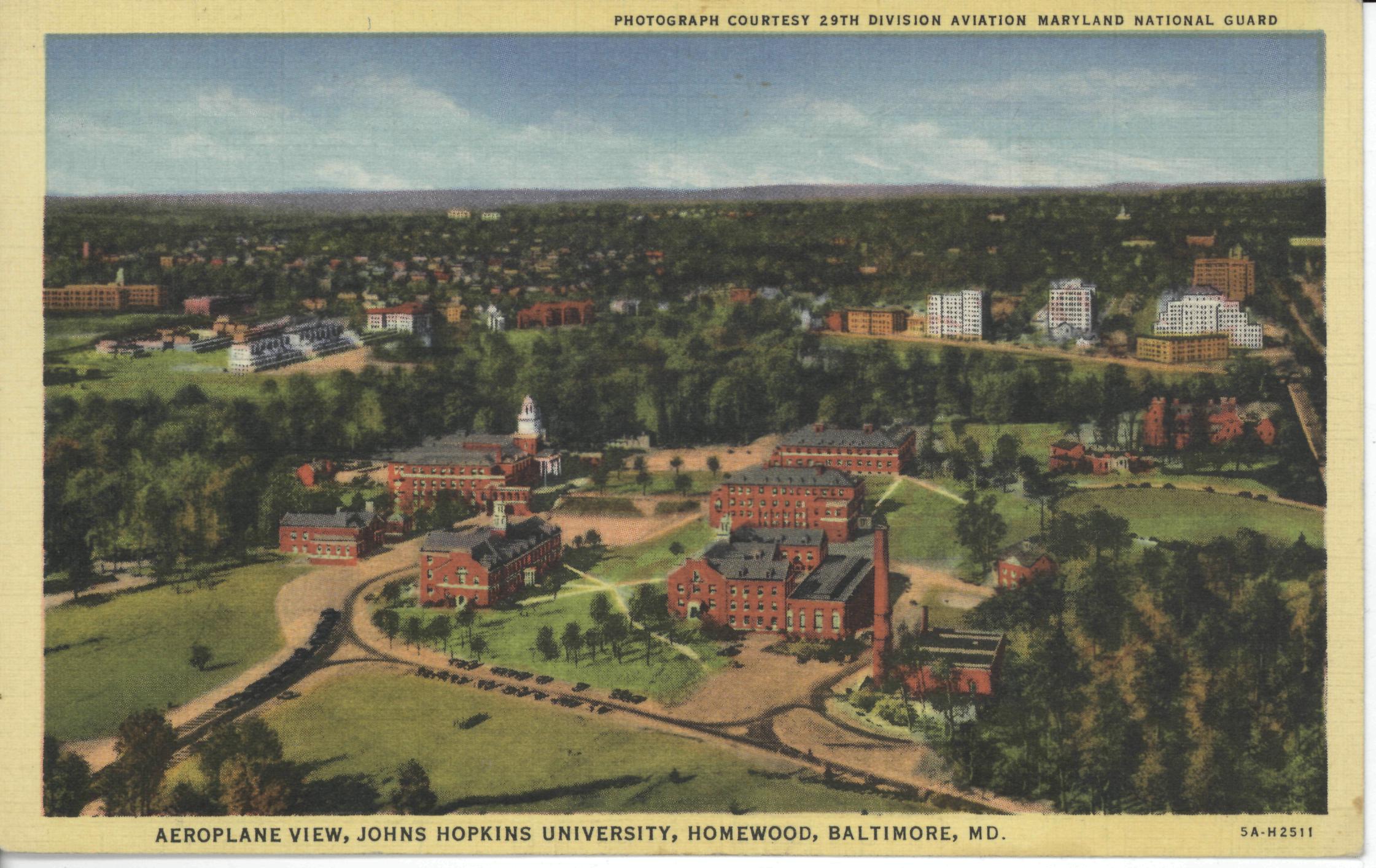 Postcard of Johns Hopkins University circa 1940