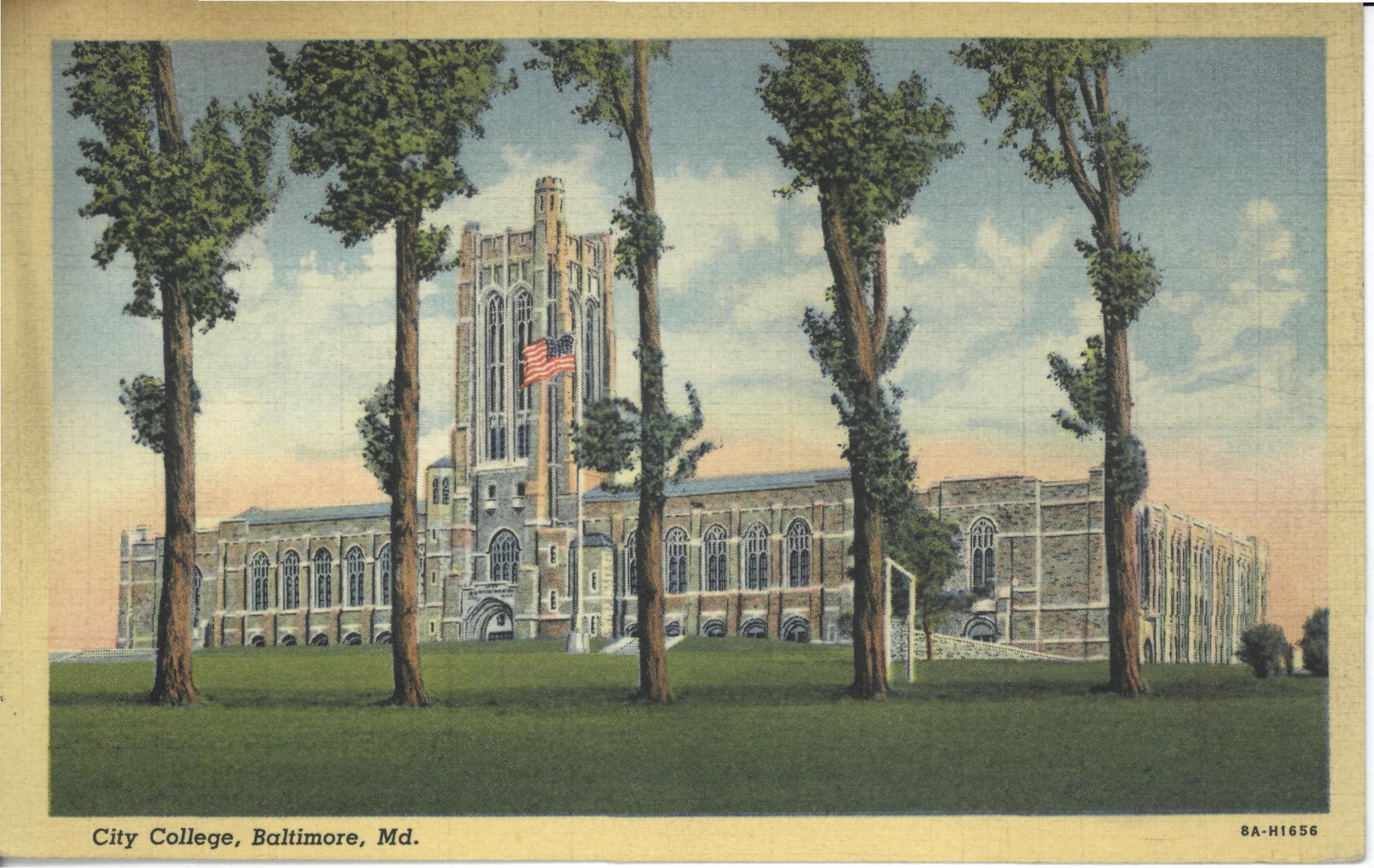 Postcard of City College circa 1940