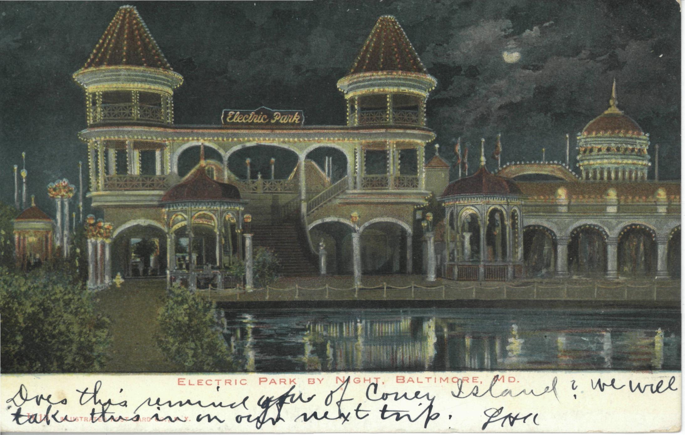 postcard of Electric Park circa 1906