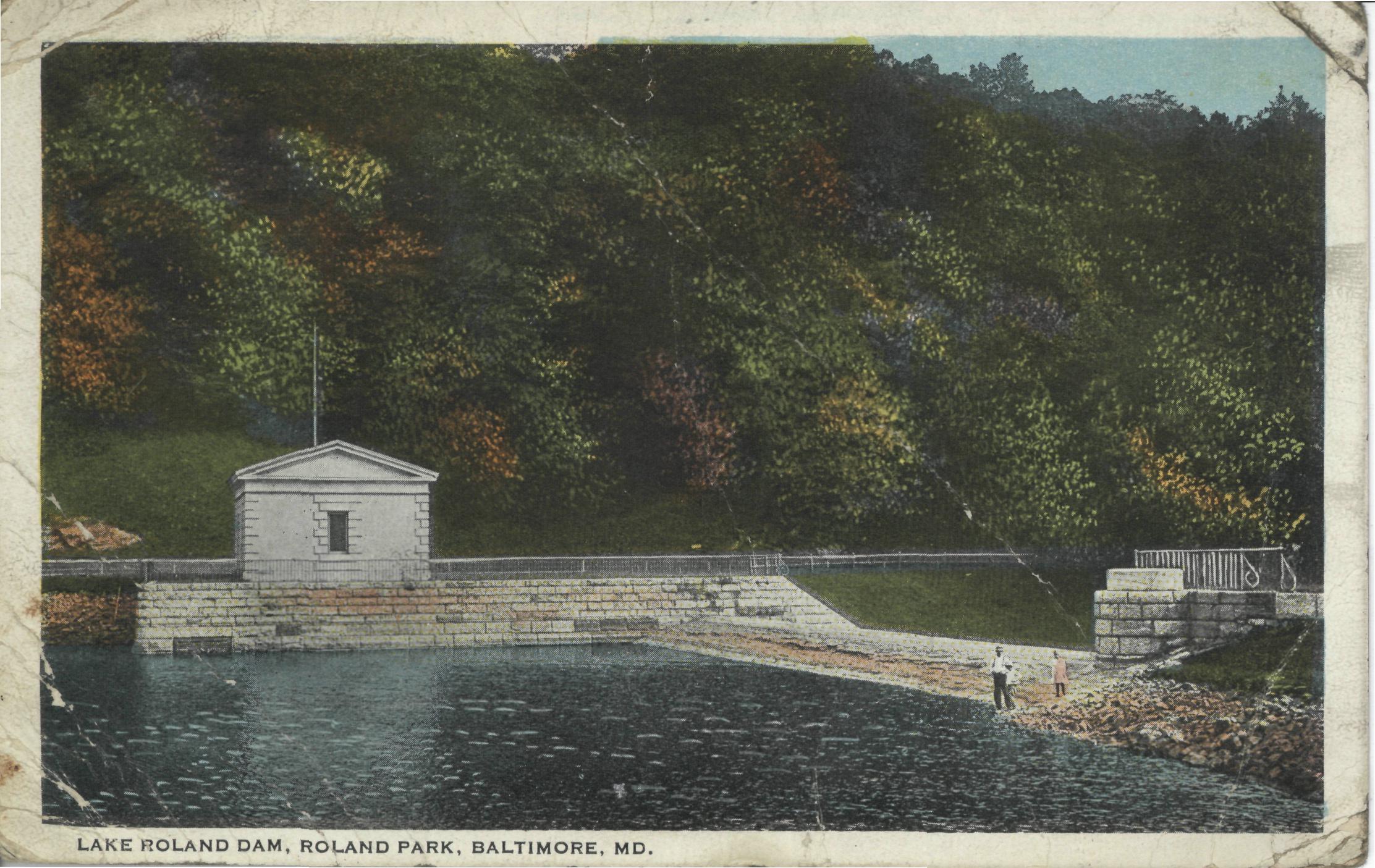 Postcard of Lake Roland Dam