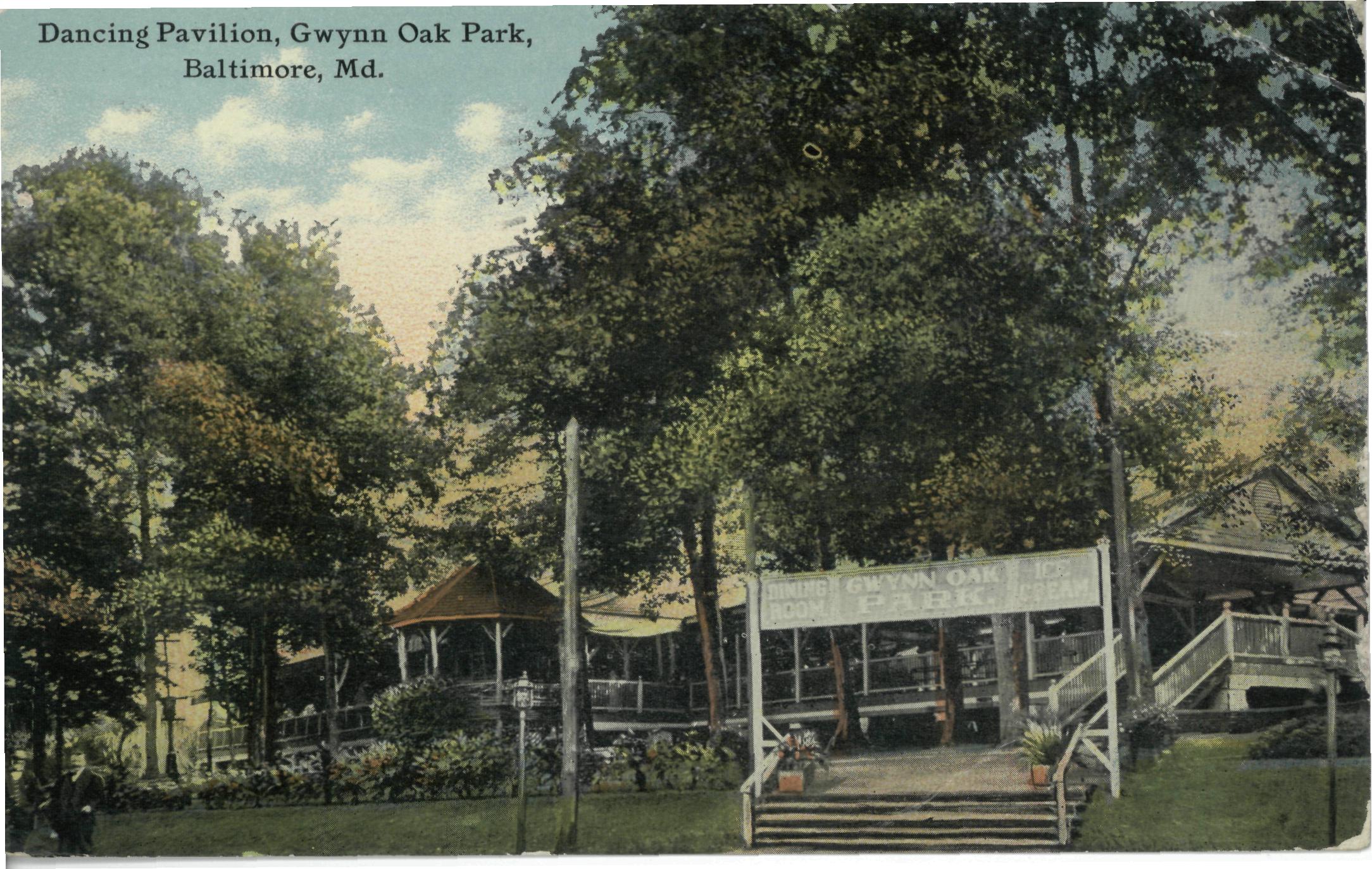 postcard of Dancing Pavillion at Gwynn Oak Park circa 1910