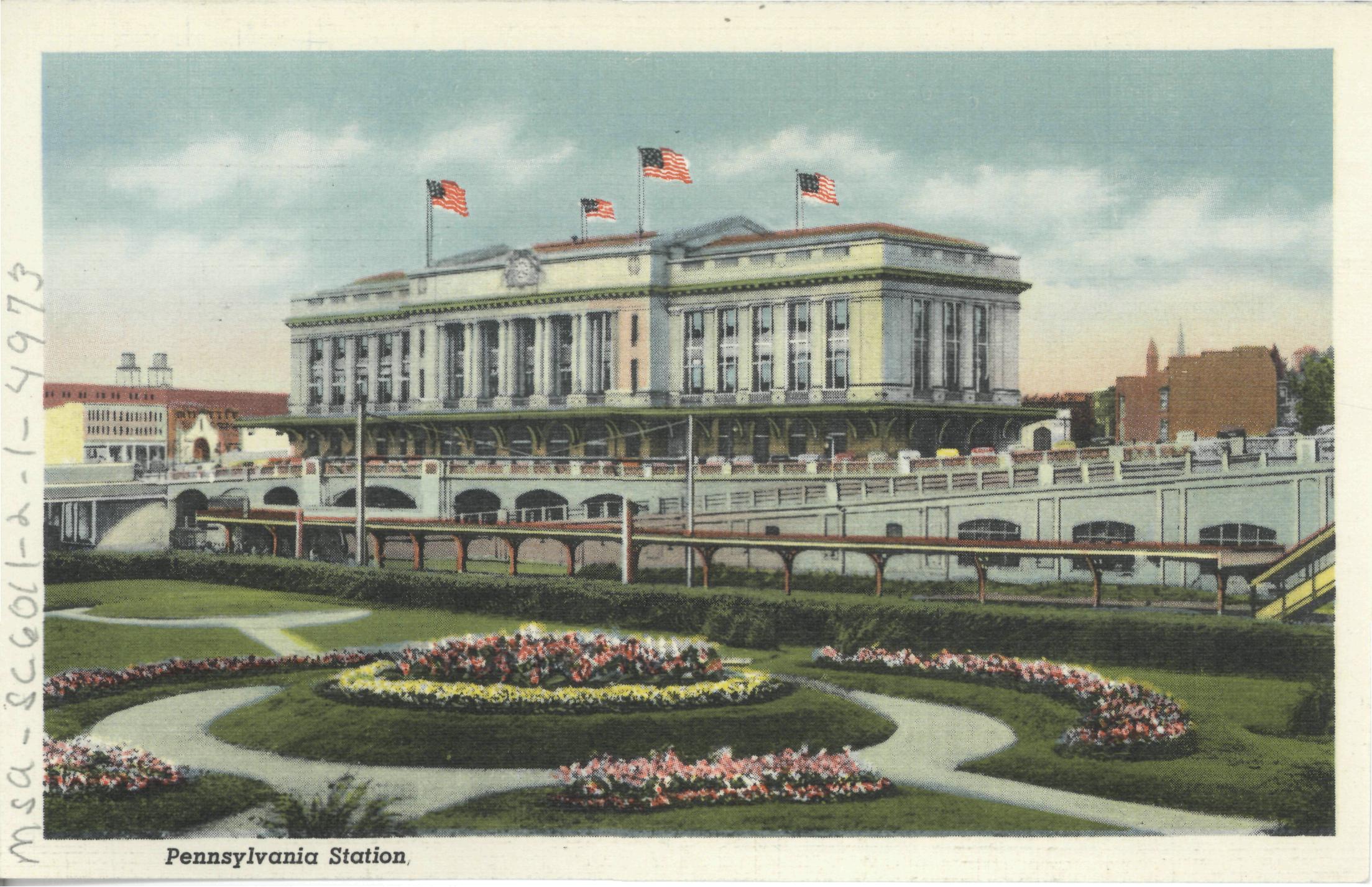 Postcard of Pennsylvania Station circa 1940