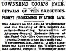 image of newsaper titled towsend cook's fate