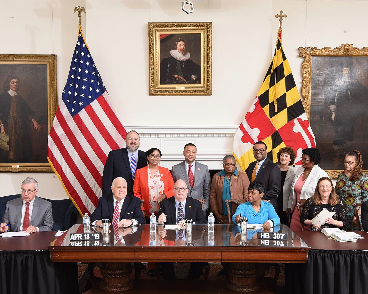 Image of Governor Hogan and others at House Bill 307 Signing.