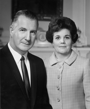 Governor and Mrs. Agnew in Government House.
