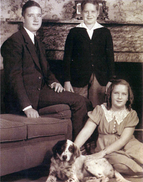 Mathias at age 16 with sister Theresa and brother Edward (