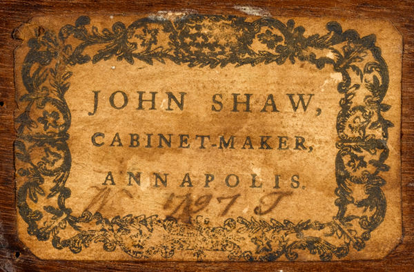 Senate President's Desk, Label, 1797