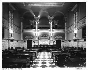 1965 black and white photograph of the Senate Chamber.  MSA SC 1890-0201575