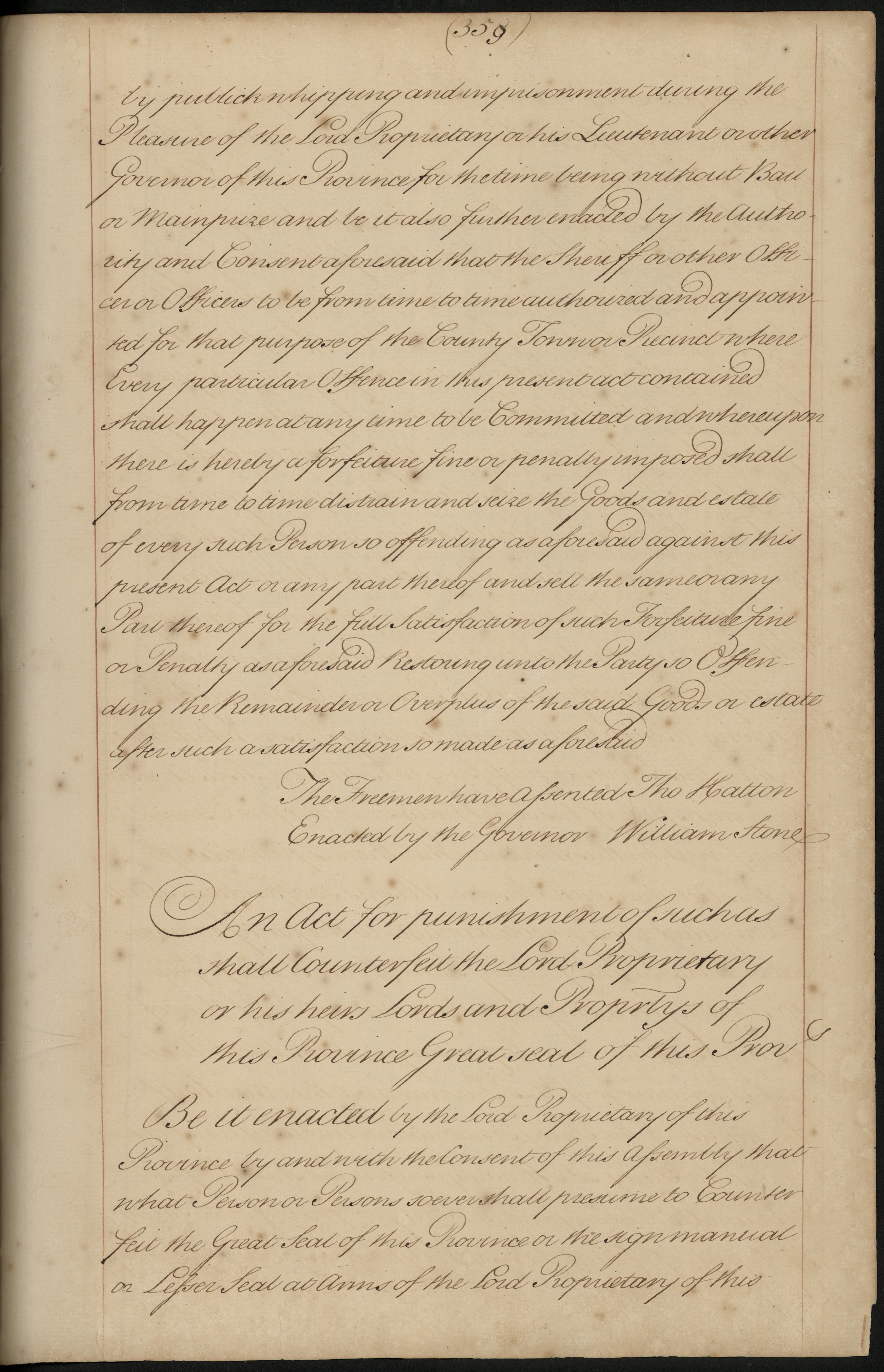 Act of Toleration,  f. 359