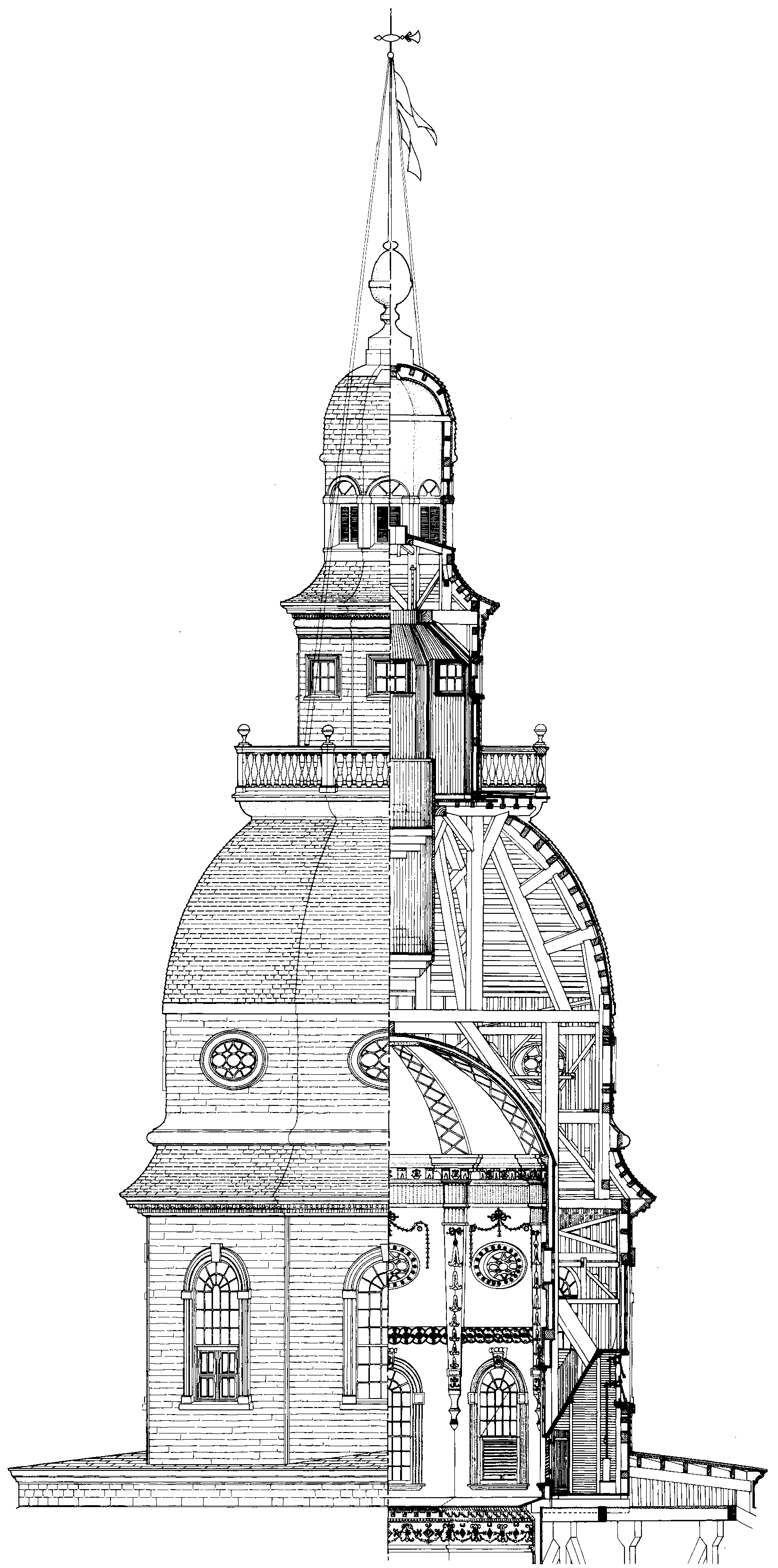 Drawing of the State House Dome
