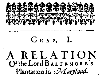 First Page of the Relation of Maryland