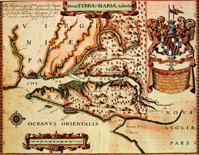 Maryland State Archives Special Collections (William T. Snyder Map Collection) John Ogilby, 1671 Noua Terrae-Mariae Tabula  MSA SC 2111-1-2